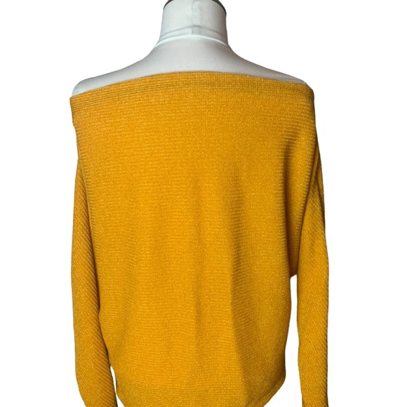 Fashion Nova Off The Shoulder Yellow Gold Sweater - Picture 4 of 4